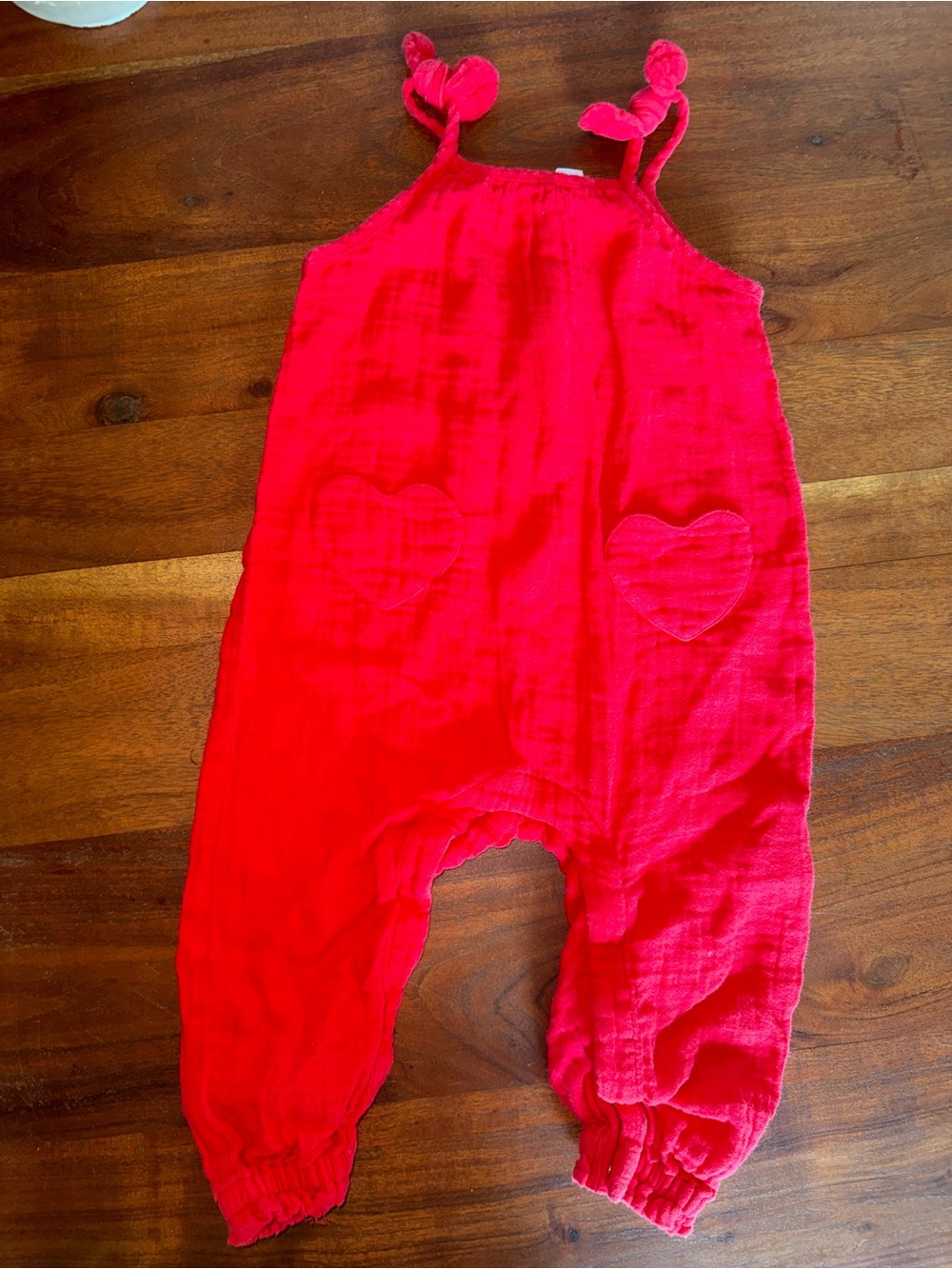 Old Navy Bright Red Heart Pocket Romper